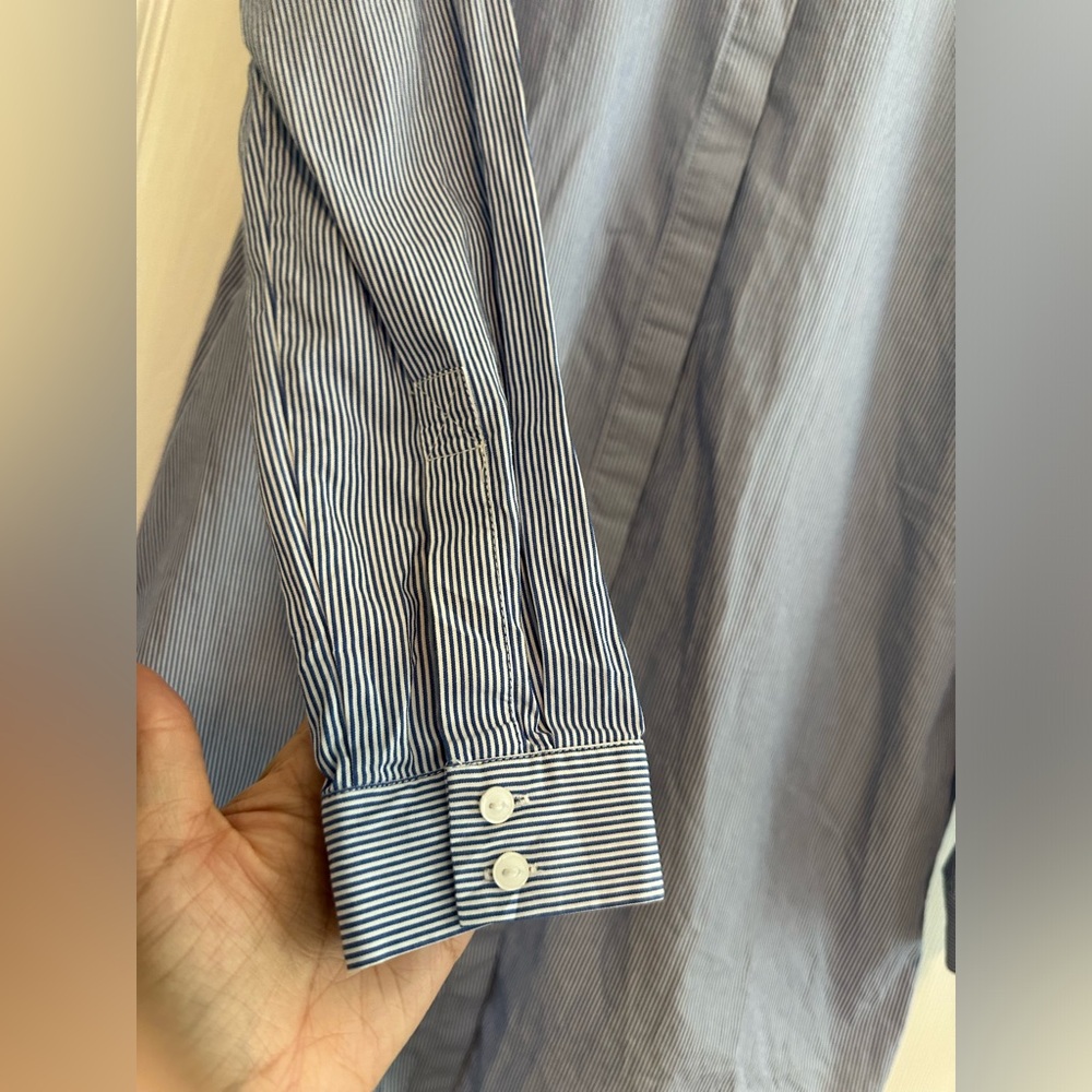 Cos Split Back Panel Striped Button Down Shirt Si… - image 4